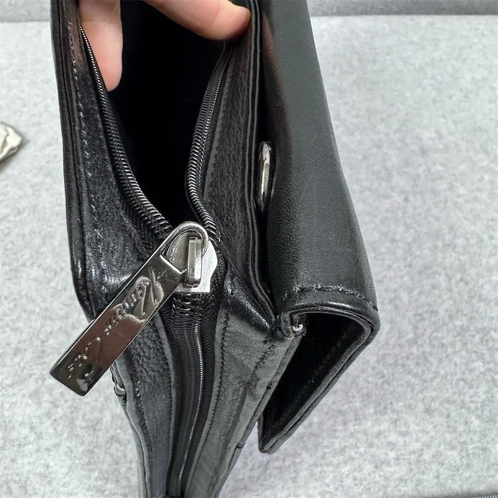 Kenneth Cole New York Portfolio Soft Leather Briefcase Black Strap Included